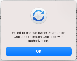 Failed to change owner & group