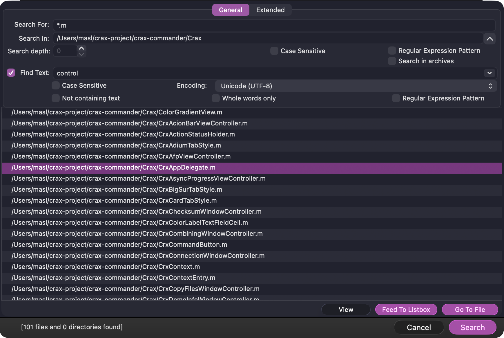 Search Configuration